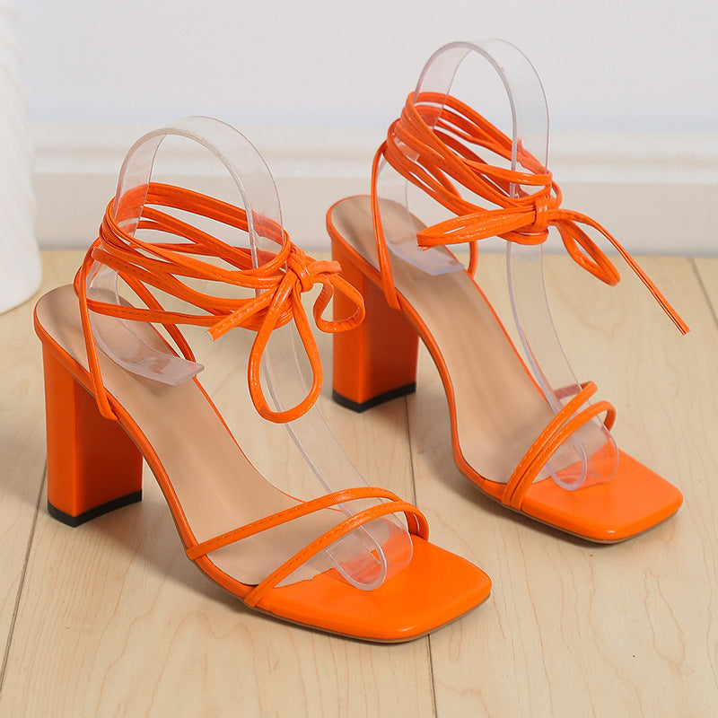 Sandales à Brides Lacées Été Femme