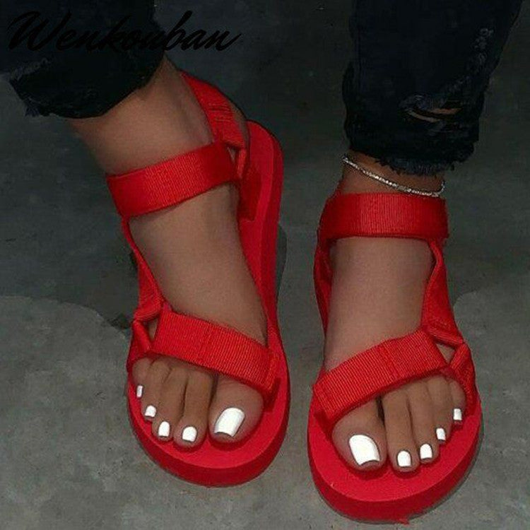Flat Heel Flat Flat Large Size Casual Beach Sandals For Women