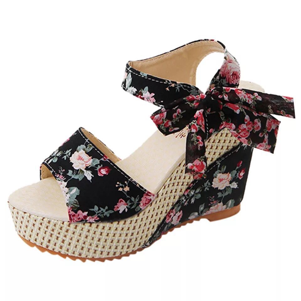 Women Wede Sandals Floral Bohemia Fashion Ankle For Ladies