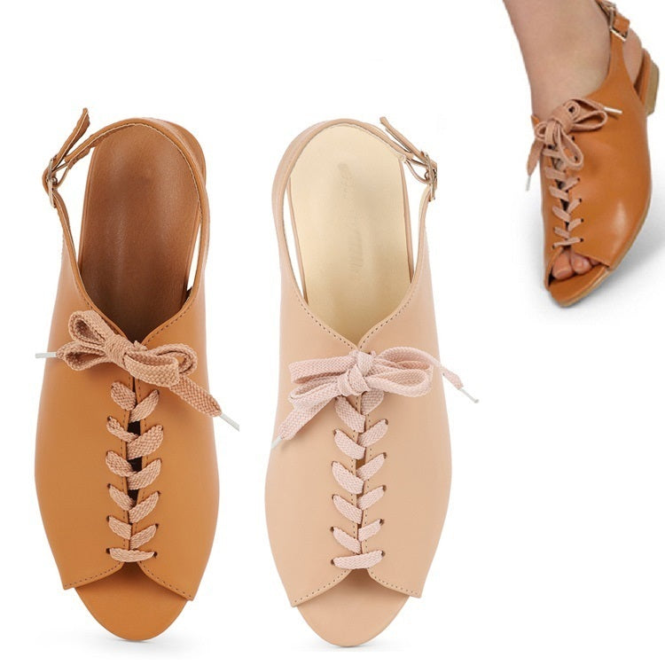 Fish Mouth Strap Flat Sandals Women