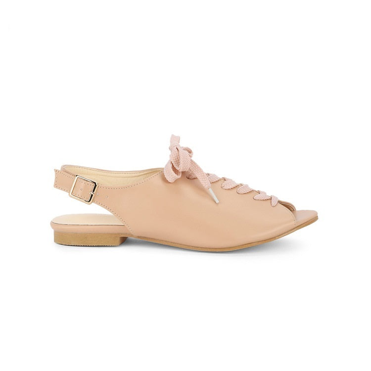 Fish Mouth Strap Flat Sandals Women