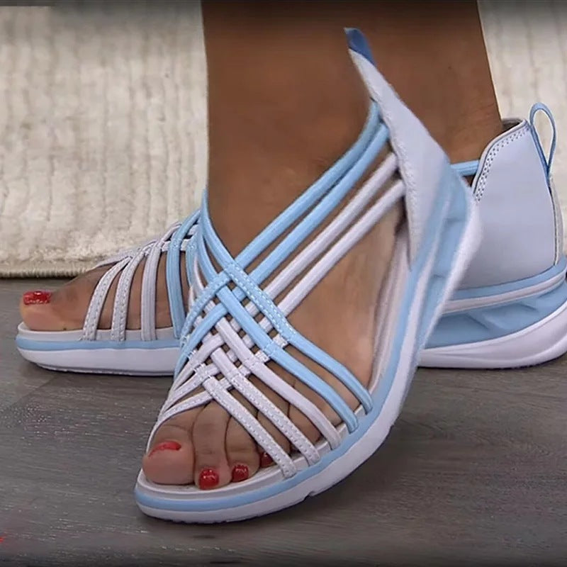 Large Size Sandals Women Low-cut Breathable Sports Braided Fish Mouth Shoes Women Sandals