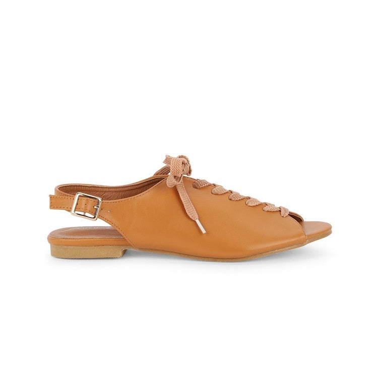 Fish Mouth Strap Flat Sandals Women