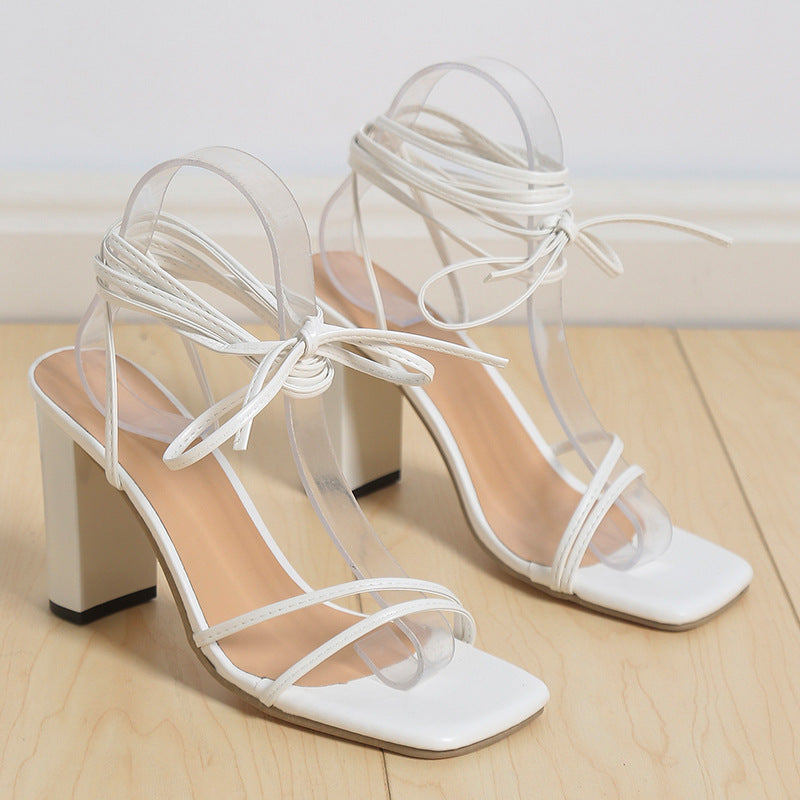 Sandales à Brides Lacées Été Femme