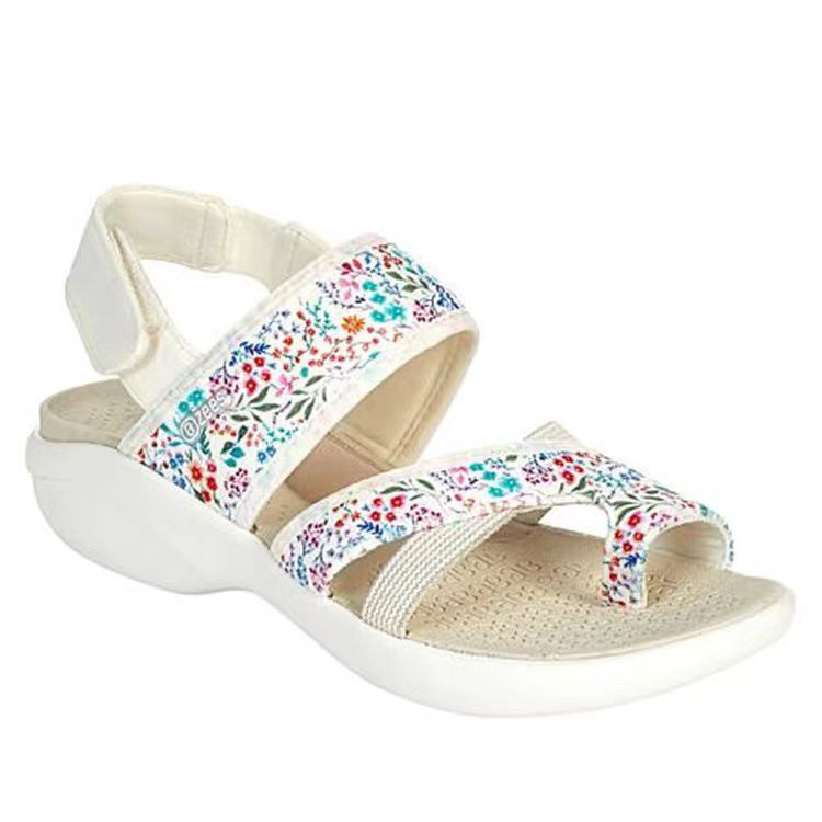 Large Sandals With Velcro Clip-toe Platform For Women On The Beach