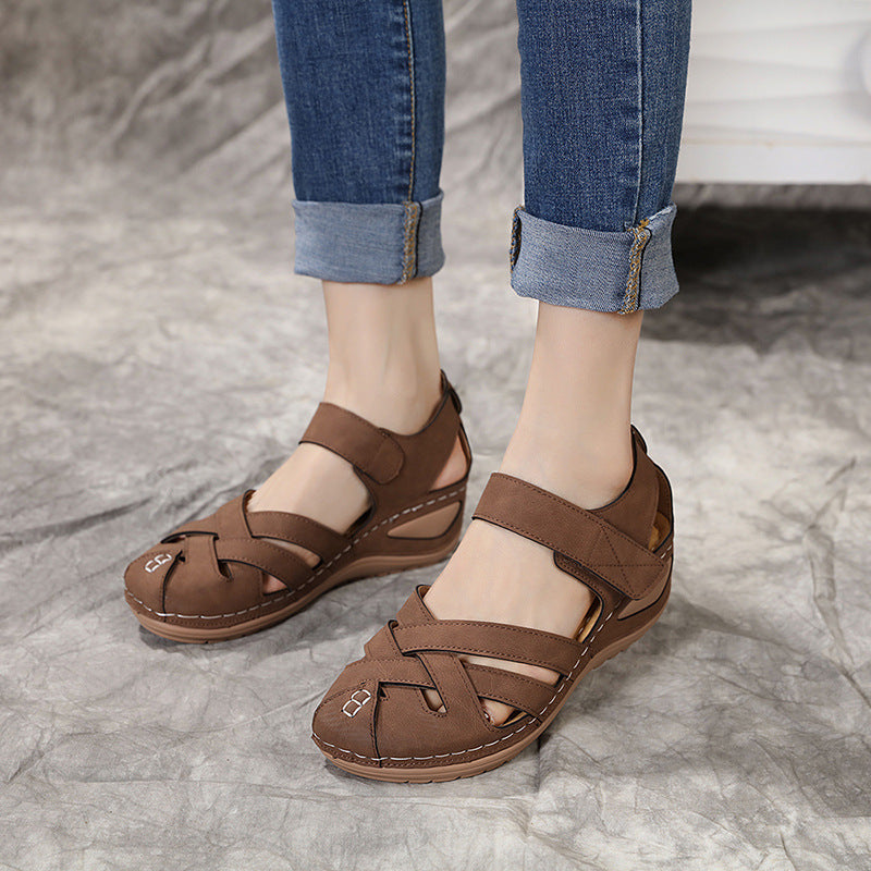 New Closed Toe Wedge Non-slip Plus Size Sandals For Women