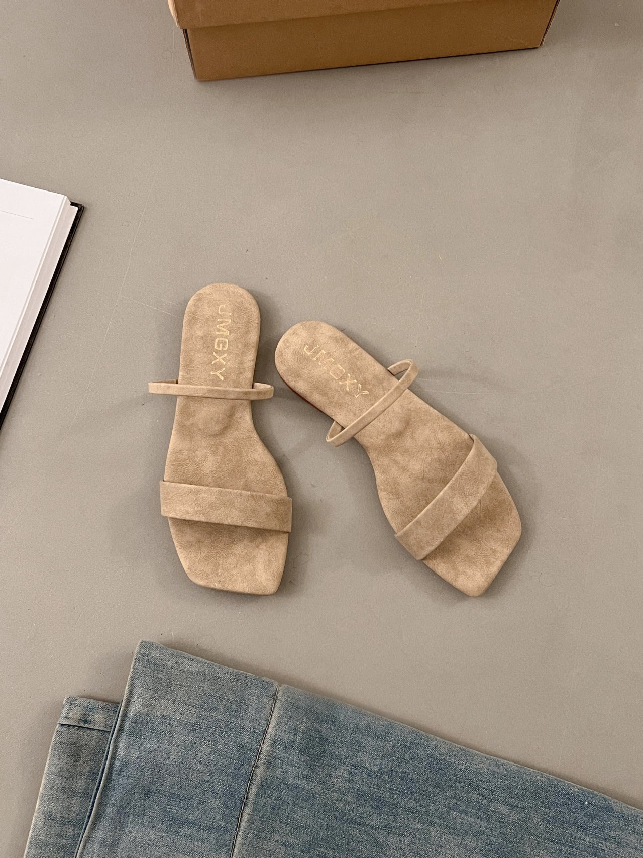 Summer Korean Style Square Toe Peep Toe Sandals For Women