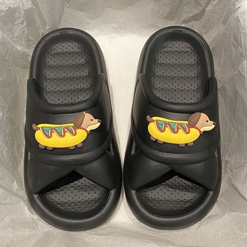 Summer Comfortable Soft Platform Home Non-slip Cartoon Puppy Eva Drooping Sandals For Women