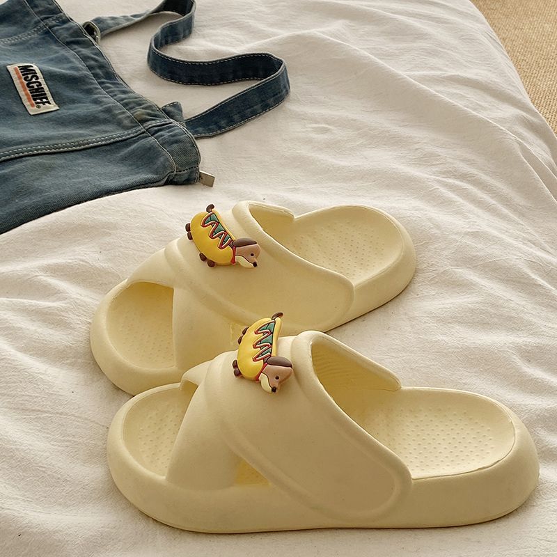 Summer Comfortable Soft Platform Home Non-slip Cartoon Puppy Eva Drooping Sandals For Women