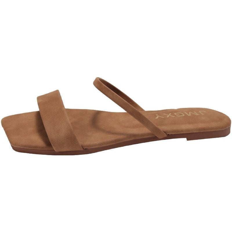 Summer Korean Style Square Toe Peep Toe Sandals For Women