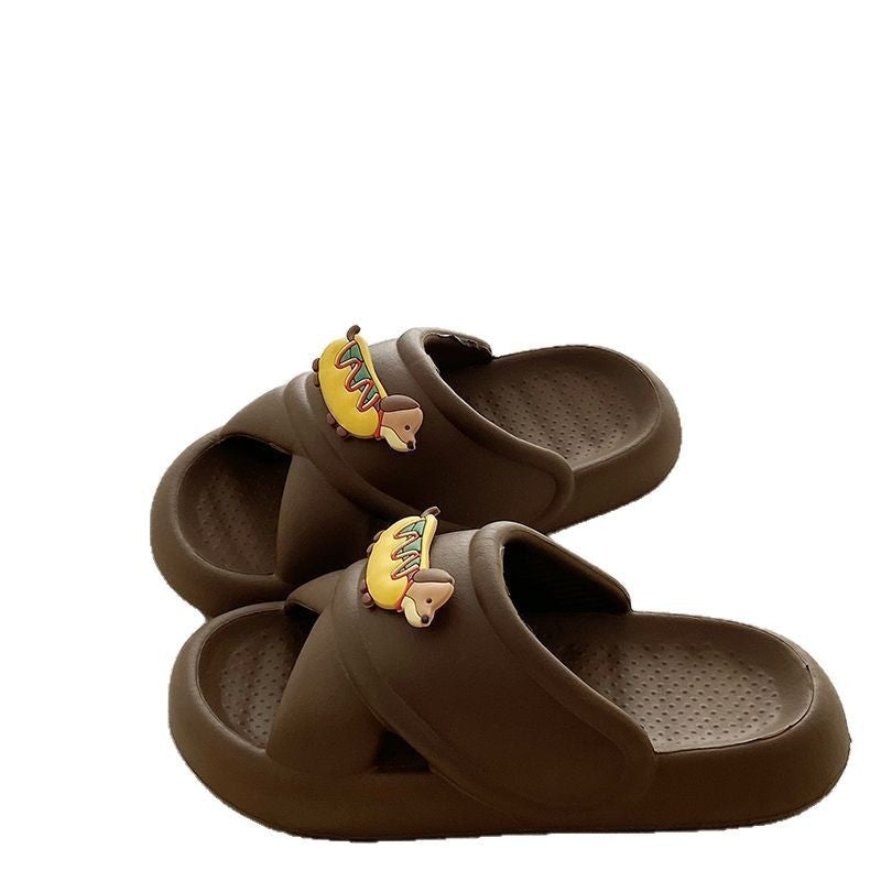 Summer Comfortable Soft Platform Home Non-slip Cartoon Puppy Eva Drooping Sandals For Women
