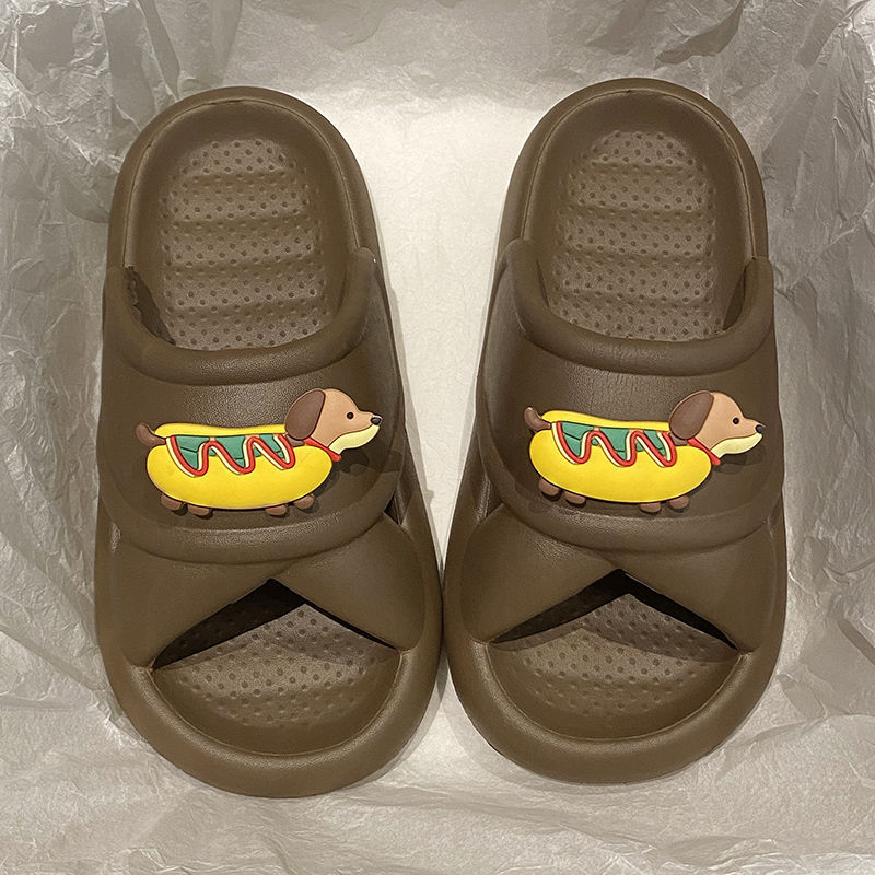Summer Comfortable Soft Platform Home Non-slip Cartoon Puppy Eva Drooping Sandals For Women