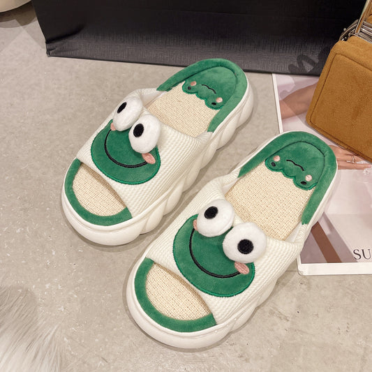 Lovers' Cute Little Cow Linen Sandals For Women