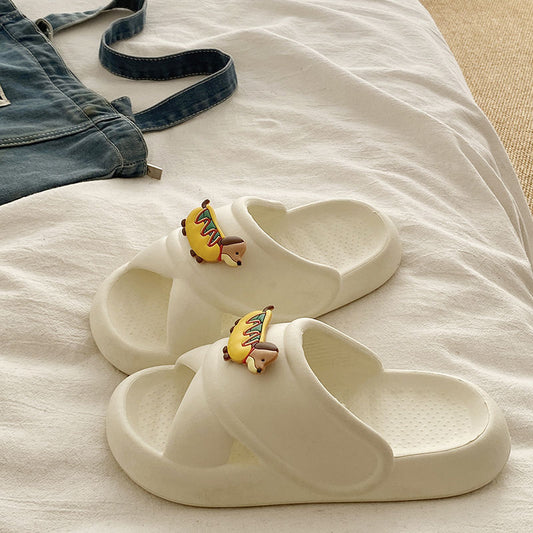 Summer Comfortable Soft Platform Home Non-slip Cartoon Puppy Eva Drooping Sandals For Women